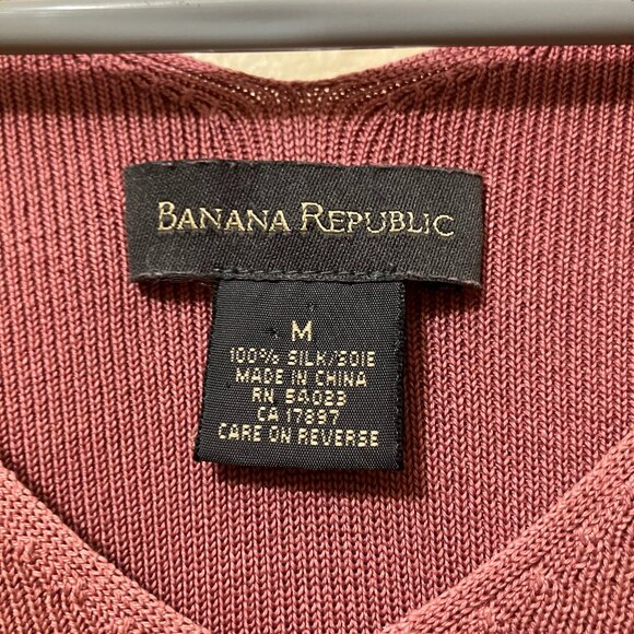 Y2K Banana Republic Pink Silk Blend Ribbed Stretch Knit Tank Top Size Medium - Picture 4 of 5